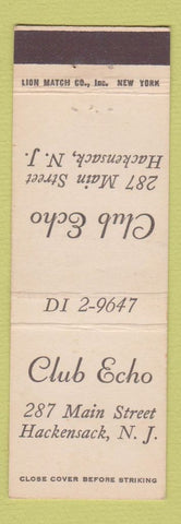 Matchbook Cover - Club Echo Hackensack NJ