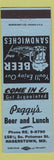 Matchbook Cover - Peppy's Beer Lunch Hagerstown MD