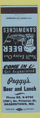 Matchbook Cover - Peppy's Beer Lunch Hagerstown MD