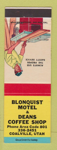 Matchbook Cover - Blonquit Motel Deans Coffee Coalville UT