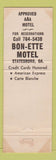 Matchbook Cover - Bon Ette Motel Statesboro GA