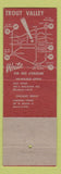 Matchbook Cover - Trout Valley Elkhorn WI