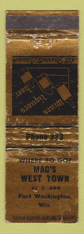 Matchbook Cover - Mac's West Town Port Washington WI WEAR