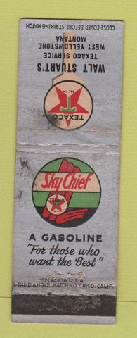 Matchbook Cover - Walt Stuart's Texaco oil gas West Yellowstone MT WORN