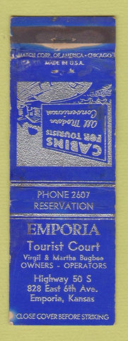 Matchbook Cover - Emporia Tourist Court KS WORN