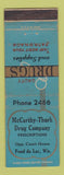 Matchbook Cover - McCarthy Thurk Drug Store Fond Du Lac WI