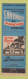 Matchbook Cover - Lormann's Restaurant Sanford FL