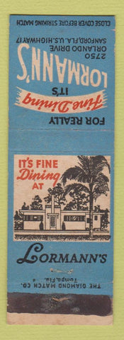 Matchbook Cover - Lormann's Restaurant Sanford FL