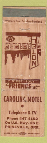 Matchbook Cover - Carolina Motel Prineville OR WORN