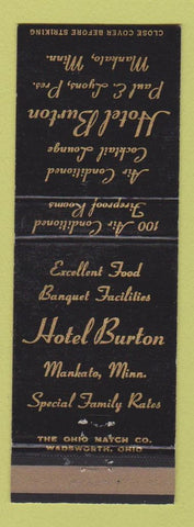 Matchbook Cover - Hotel Burton Mankato MN