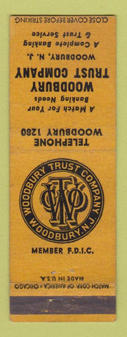 Matchbook Cover - Woodbury Trust Company NJ low phone #