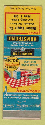 Matchbook Cover - Armstrong Linoleum Busser Supply Lewisburg PA WORN