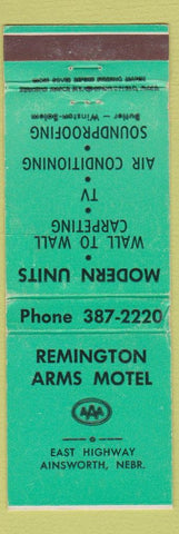 Matchbook Cover - Remington Arms Motel Ainsworth NE