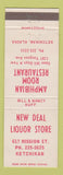 Matchbook Cover - New Deal Liquor Store Ketchikan AK