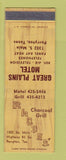 Matchbook Cover - Great Plains Motel Perryton TX Rhode's Grill