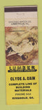 Matchbook Cover - Clyde Cain Building Materials Ringgold GA