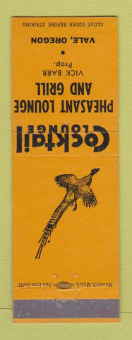 Matchbook Cover - Pheasant Lounge Grill Vale OR