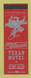 Matchbook Cover - Texan Motel Eugene OR