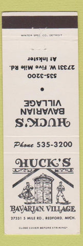 Matchbook Cover - Huck's Bavarian Village Redford MI