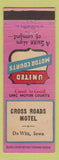 Matchbook Cover - Cross Roads Motel DeWitt IA