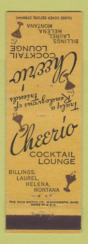 Matchbook Cover - Cheerio Billings Laurel Helena MT