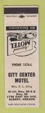 Matchbook Cover - City Center Motel Albany OR
