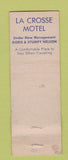 Matchbook Cover - LA Crosse Motel WI? WEAR