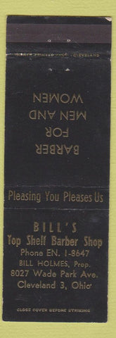 Matchbook Cover - Bill's Top Shelf Barber Shop Cleveland OH