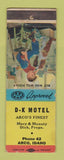 Matchbook Cover - DK Motel Arco ID low phone #