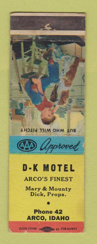 Matchbook Cover - DK Motel Arco ID low phone #