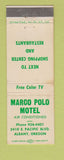 Matchbook Cover - Marco Polo Motel Albany OR WEAR