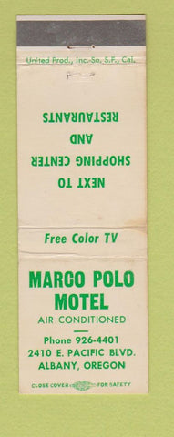 Matchbook Cover - Marco Polo Motel Albany OR WEAR
