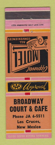 Matchbook Cover - Broadway Court Cafe Las Cruces NM