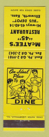 Matchbook Cover - McTee's 45 Restaurant Ellsworth KS