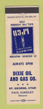 Matchbook Cover - Dixie oil gas St George UT