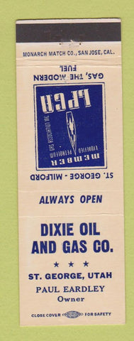 Matchbook Cover - Dixie oil gas St George UT