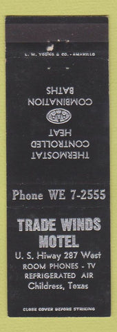 Matchbook Cover - Trade Winds Hotel Childress TX