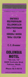 Matchbook Cover - Columbia Motel Yakima WA