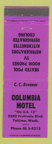 Matchbook Cover - Columbia Motel Yakima WA