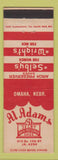 Matchbook Cover - Al Adams Sleby Arch Shoes Omaha NE