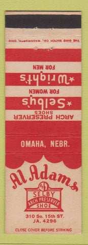 Matchbook Cover - Al Adams Sleby Arch Shoes Omaha NE