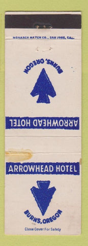 Matchbook Cover - Arrowhead Hotel Burns OR WORN