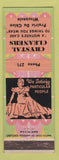 Matchbook Cover - Crystal Cleaners Prairie Du Chien WI low phone # girlie