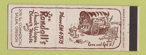 Matchbook Cover - Joe Randall's Chuck Wagon Restaurant Salem OR