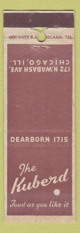 Matchbook Cover - Kuberd Chicago IL
