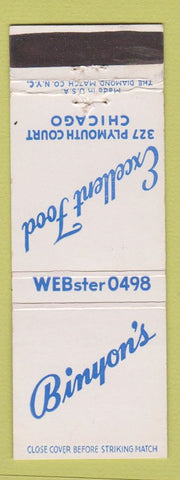 Matchbook Cover - Binyon's Chicago IL restaurant