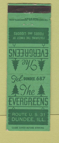 Matchbook Cover - Evergreens Dundee IL