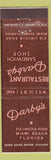 Matchbook Cover - Darby's Restaurant Miami Beach FL