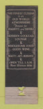 Matchbook Cover - Italian Village Chicago IL WEAR