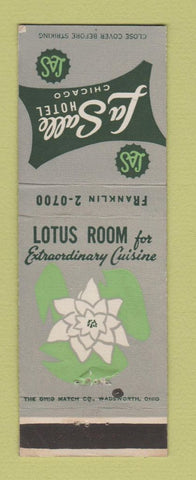 Matchbook Cover - LaSalle Hotel Chicago IL Lotus Room